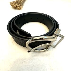 Michael Kors Logo Belt (Black and Silver) Excellent Condition!